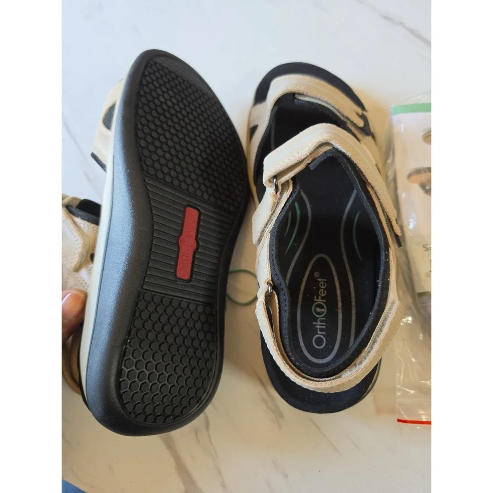 Orthofeet Women's Venice 926 Leather Orthopedic Brown Sandals Sz. 5.5 B Medium